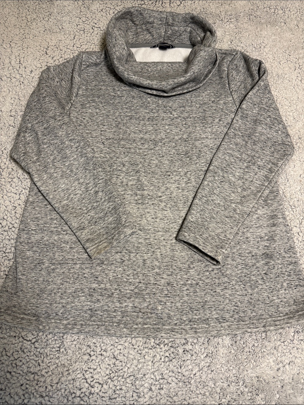 Lands' End Heather Gray Cowl Neck Pullover Sweatshirt